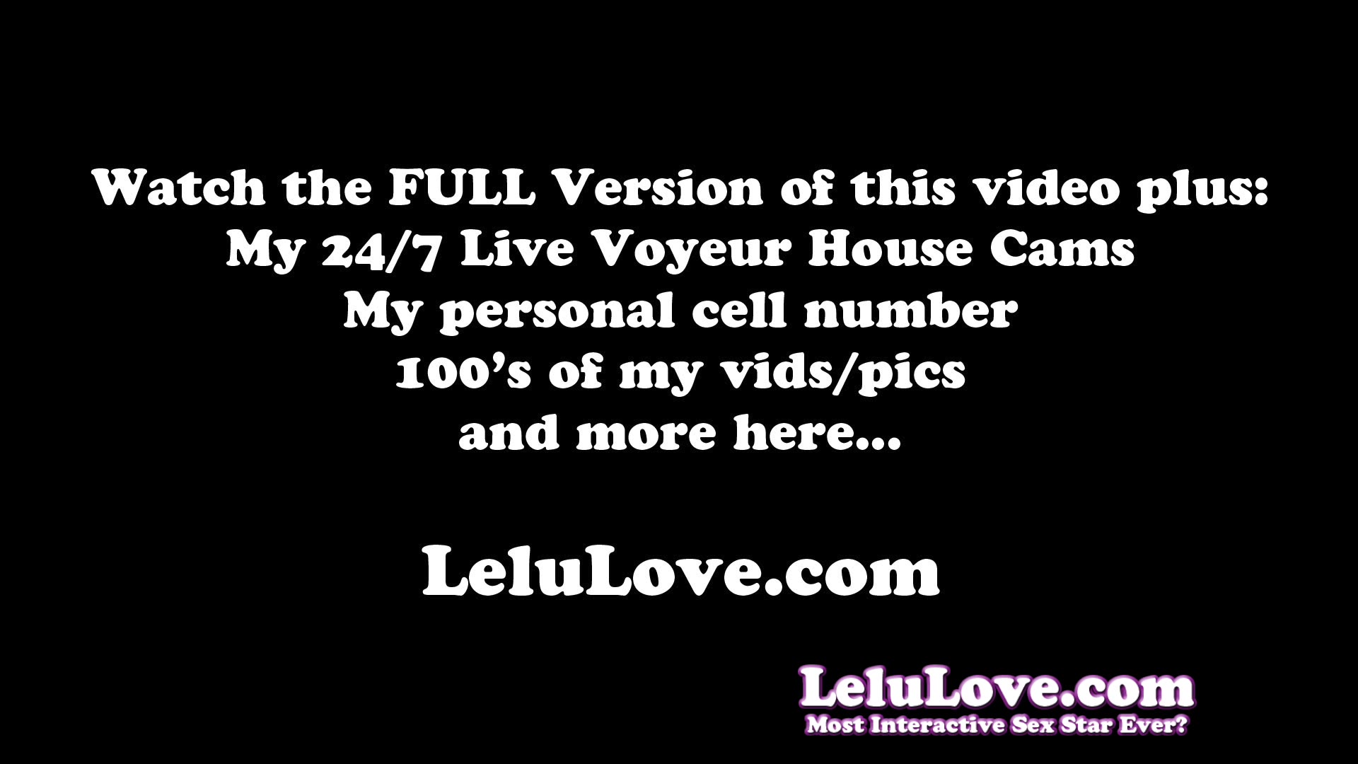 Virtual Footjob Anal Missionary Creampie<br>July 21, 2015 - Trailer - Lelu  Love - Personal Porn