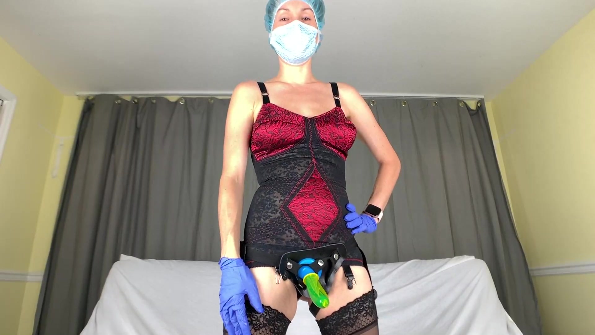 Medical Mask And Cap Pegging JOI - Trailer - Lelu Love - Personal Porn