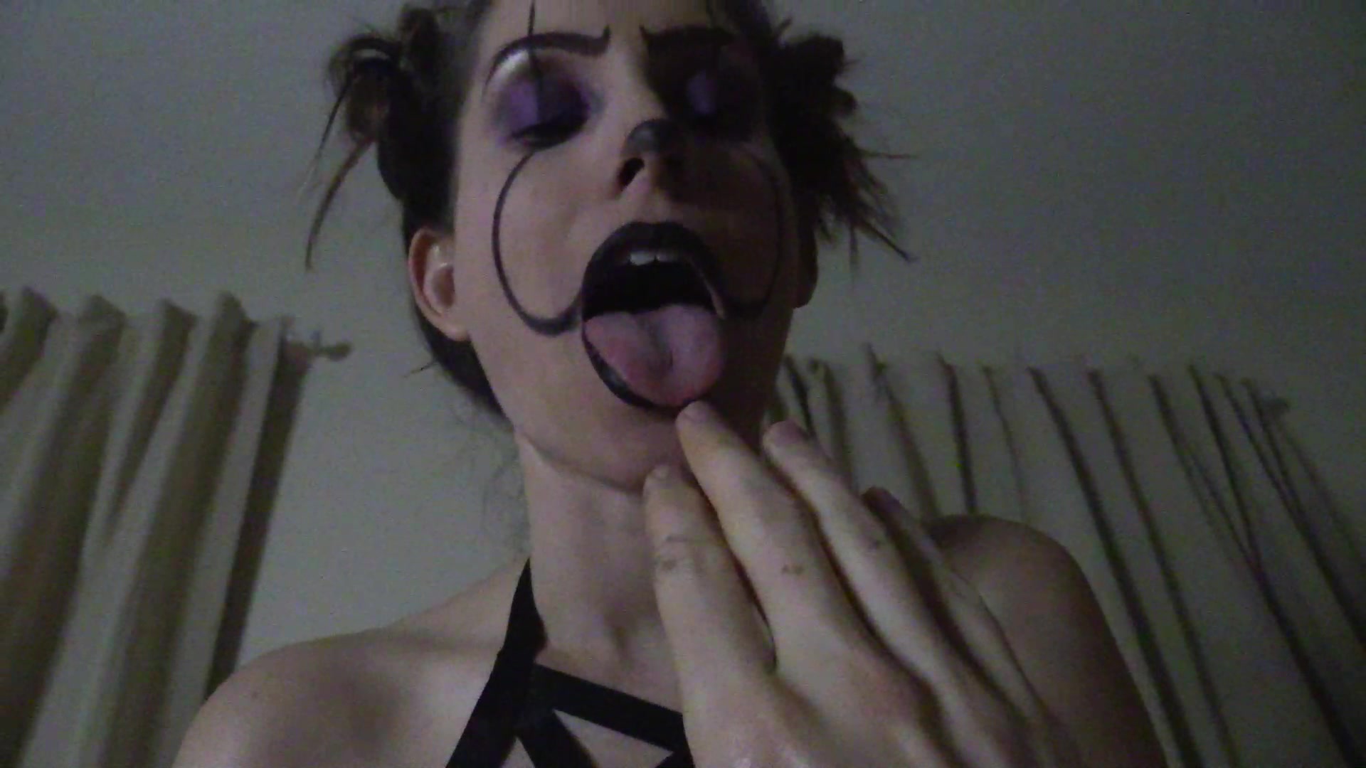 Goth Clown Makeup POV Sloppy Saliva Blowjob<br>January 18, 2018 - Trailer - Lelu  Love - Personal Porn